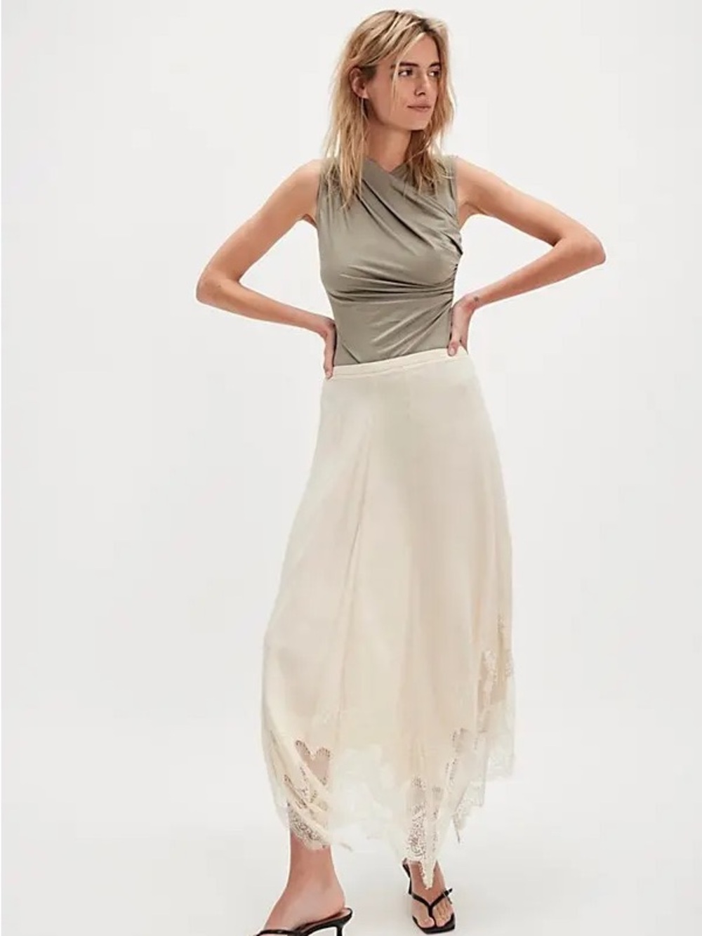 1522. FREE PEOPLE Hit It Off Bodysuit in Slate Sz L NWT $68